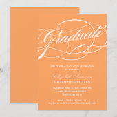 Kalligrafie Script Afstudeer Uitnodiging (Voorkant / Achterkant)