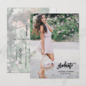 Kalligrafie Script Afstuderen Foto Briefkaart (Voorkant / Achterkant)