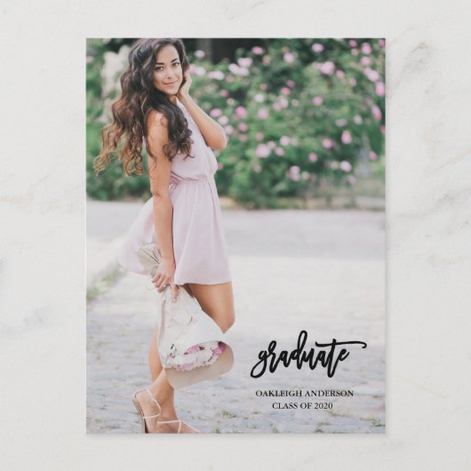 Kalligrafie Script Afstuderen Foto Briefkaart (Voorkant)