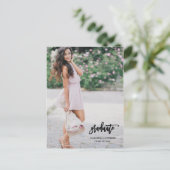 Kalligrafie Script Afstuderen Foto Briefkaart (Staand voorkant)