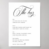 Kalligrafie Script Bar Menu Proost Trouwbord Poster (Voorkant)