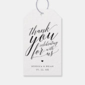 Kalligrafie Script bruiloft dank u cadeau Label Cadeaulabel (Achterkant)