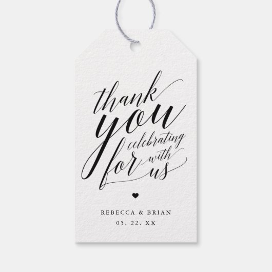 Kalligrafie Script bruiloft dank u cadeau Label Cadeaulabel (Achterkant)