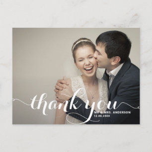 Kalligrafie Script bruiloft foto Briefkaart
