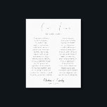 Kalligrafie Script bruiloft geloften Canvas Print<br><div class="desc">Modern en elegant ontwerp gedrukt kalligrafie Script Wedding Vows Canvas Print die kan worden aangepast met jouw tekst. Klik op de knop "Aanpassen" en gebruik onze ontwerptool om deze sjabloon aan te passen. Bekijk de winkel voor grafisch ontwerp voor andere producten die overeenkomen met dit ontwerp!</div>