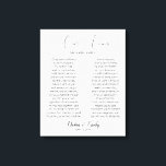 Kalligrafie Script bruiloft geloften Canvas Print<br><div class="desc">Modern en elegant ontwerp gedrukt kalligrafie Script Wedding Vows Canvas Print die kan worden aangepast met jouw tekst. Klik op de knop "Aanpassen" en gebruik onze ontwerptool om deze sjabloon aan te passen. Bekijk de winkel voor grafisch ontwerp voor andere producten die overeenkomen met dit ontwerp!</div>