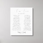 Kalligrafie Script bruiloft geloften Canvas Print (Voorkant)