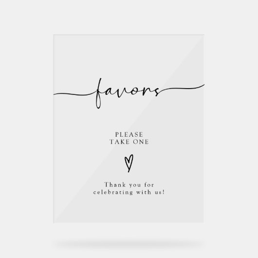 Kalligrafie Script bruiloft gunsten neem er een Acryl Bord (Voorkant)