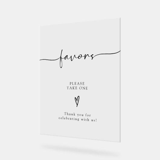 Kalligrafie Script bruiloft gunsten neem er een Acryl Bord (Hoek)