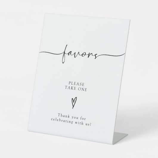 Kalligrafie Script bruiloft gunsten neem er een Reclamebord Met Voetstuk (Voorkant)