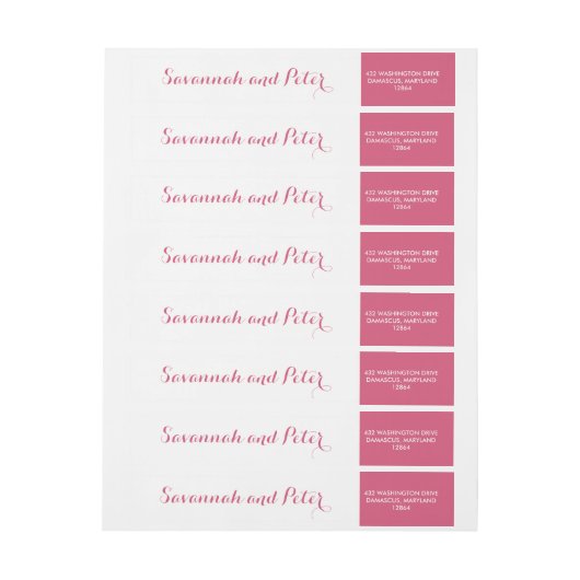 Kalligrafie Script Bruiloft Retouradres Label (Vel)