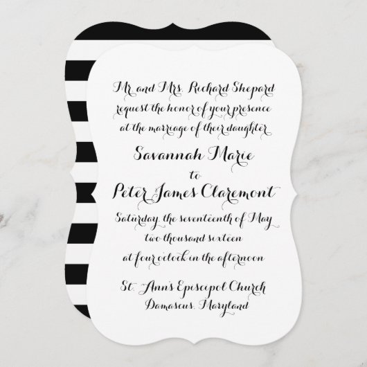 Kalligrafie Script bruiloft uitnodiging (Voorkant / Achterkant)