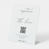 Kalligrafie Script Capture The Love QR-code Reclamebord Met Voetstuk (Voorkant)