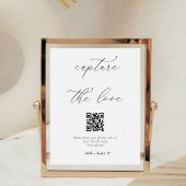 Kalligrafie Script Capture The Love QR-code Reclamebord Met Voetstuk