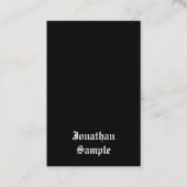 Kalligrafie Script Classic Zwart Wit Retro Look Visitekaartje (Voorkant)