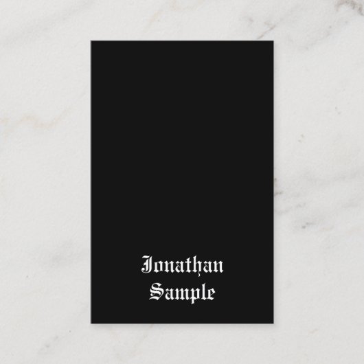 Kalligrafie Script Classic Zwart Wit Retro Look Visitekaartje (Voorkant)