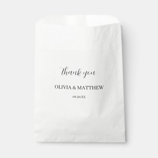 Kalligrafie Script Dank u bruiloft Bedankzakje (Voorkant)