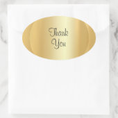 Kalligrafie Script Dank u Faux Gold Elegant Ovale Sticker (Tas)
