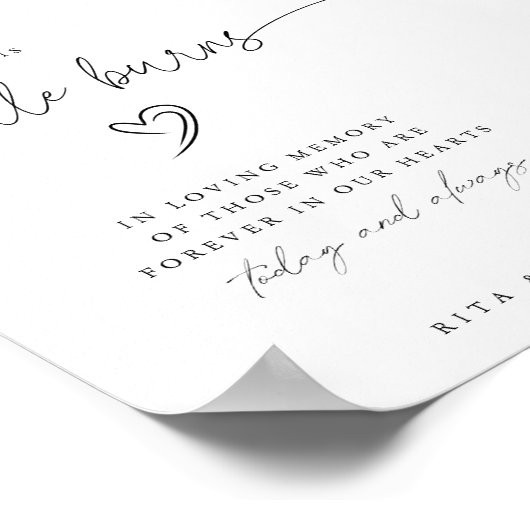 Kalligrafie Script Deze kaars brandt bruiloft teke Poster (Hoek)