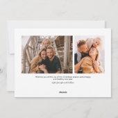 Kalligrafie Script Drie foto Vrolijk Kerstfeest Feestdagenkaart (Achterkant)