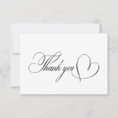 Kalligrafie script eenvoudige boodschap bruiloft bedankkaart (Voorkant)