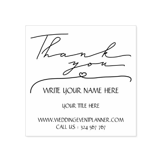 Kalligrafie Script Eenvoudige Zakelijke Dank je Rubberstempel (Afrduk)