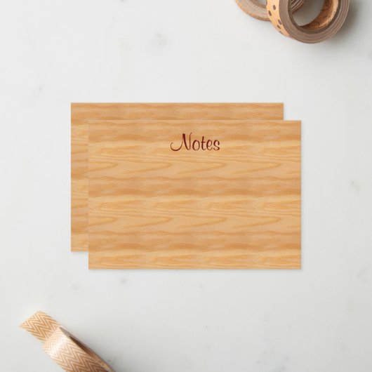 Kalligrafie Script Elegant Sjabloon Bruin Hout (Voorkant / Achterkant in situ)