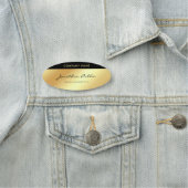 Kalligrafie Script Elegante Glamour Gold Sjabloon Naamplaatje (In situ)