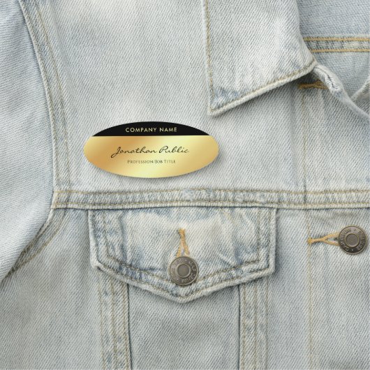 Kalligrafie Script Elegante Glamour Gold Sjabloon Naamplaatje (In situ)