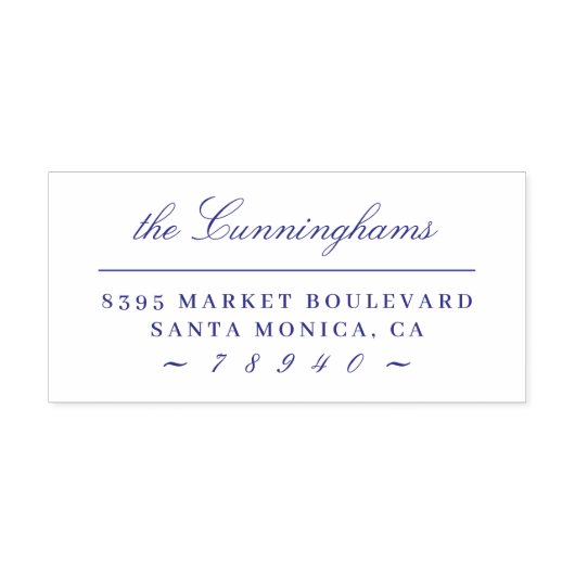 Kalligrafie Script Familienaam Retouradres Zelfinktende Stempel (Design)