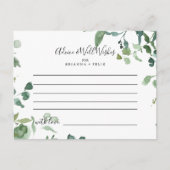 Kalligrafie Script Foliage Bruiloft Advies Kaart (Voorkant)