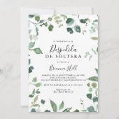 Kalligrafie Script Foliage Spaans Vrijgezellenfees Kaart (Voorkant)