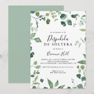 Kalligrafie Script Foliage Spaans Vrijgezellenfees Kaart