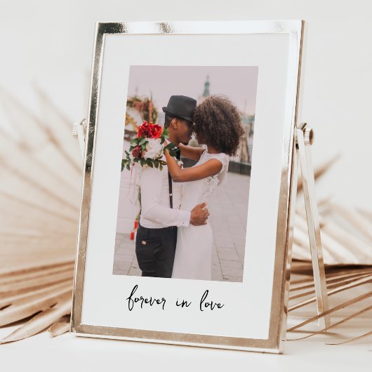 Kalligrafie Script Forever in Love Wedding Bedankkaart