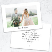 Kalligrafie Script Foto Bruiloft Bedankkaart