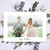 Kalligrafie Script Foto Bruiloft Bedankkaart