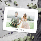 Kalligrafie Script Foto Bruiloft Bedankkaart