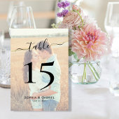 Kalligrafie Script Foto Bruiloft Dubbelzijdig Kaart