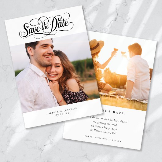 Kalligrafie Script Foto Bruiloft Save The Date