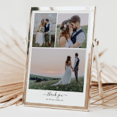 Kalligrafie Script Fotocollage Bruiloft Bedankkaart