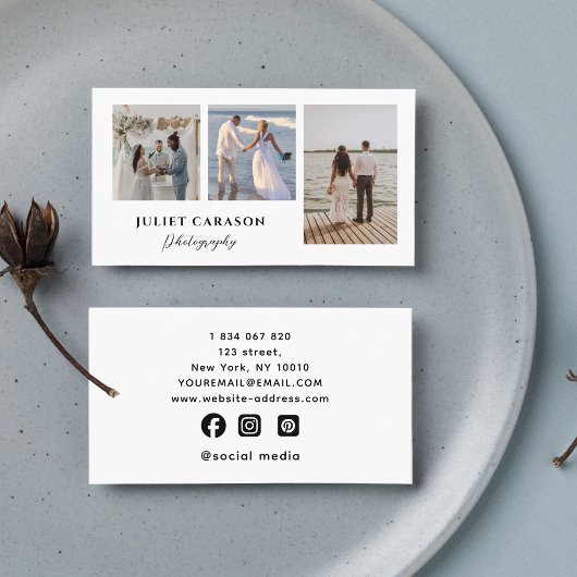 kalligrafie script fotografie 3 foto's collage visitekaartje