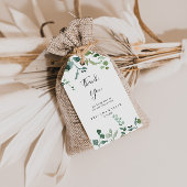 Kalligrafie Script gebladerte bruiloft dank u Cadeaulabel