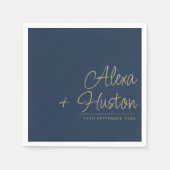 Kalligrafie Script gepersonaliseerde bruiloft repe Servet (Voorkant)