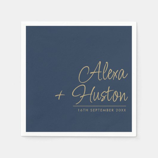 Kalligrafie Script gepersonaliseerde bruiloft repe Servet (Voorkant)