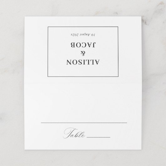 kalligrafie script Gevouwen bruiloft Plaatskaartje (Buitenkant ongevouwen)