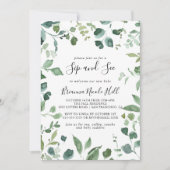 Kalligrafie Script Groen gebladerte Sip en See Kaart (Voorkant)