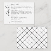 Kalligrafie Script Huwelijksdetails Behuizing Kaar Informatiekaartje (Voorkant / Achterkant)