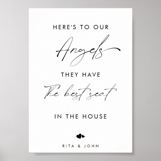 Kalligrafie Script In liefdevolle herinnering Trou Poster (Voorkant)