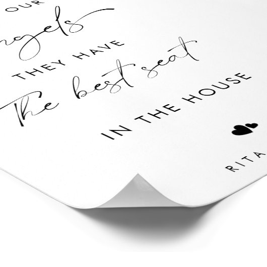 Kalligrafie Script In liefdevolle herinnering Trou Poster (Hoek)