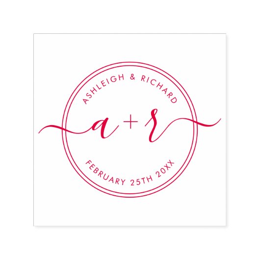 Kalligrafie Script Initialen Bruiloft Opslaan De D Zelfinktende Stempel (Design)